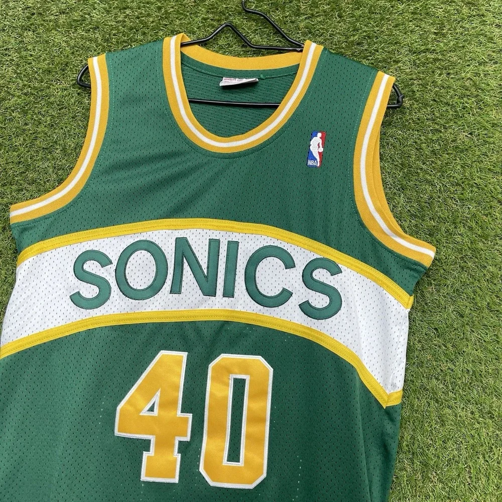 Authentic Mitchell & Ness Sonics Jersey Mens 40 Medium 1995 Nba Shawn Kemp #40